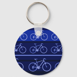 blue bikes on stripes key ring