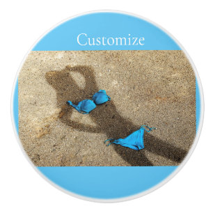 Blue Bikini Beach Sand Thunder_Cove Ceramic Knob
