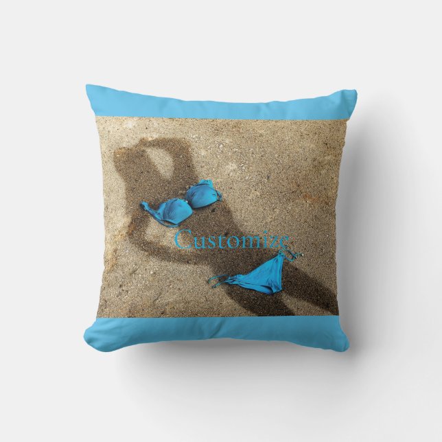 Blue Bikini Beach Sand Thunder_Cove  Cushion (Front)