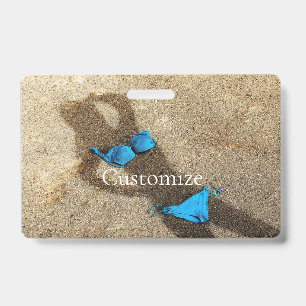 Blue Bikini Beach Sand Thunder_Cove  ID Badge