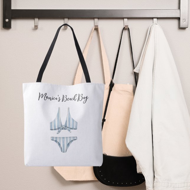 Blue bikini beach tote bag (Creator Uploaded)