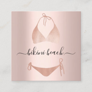 Blue Bikini Lingerie Beach Costume Underwear Shop Square Business Card