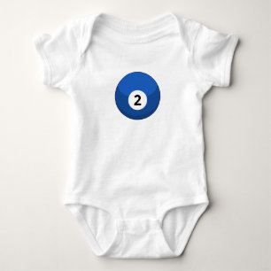 Blue Billiard Ball Number Two Baby Bodysuit