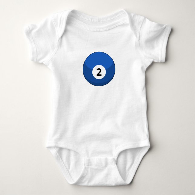 Blue Billiard Ball Number Two Baby Bodysuit (Front)