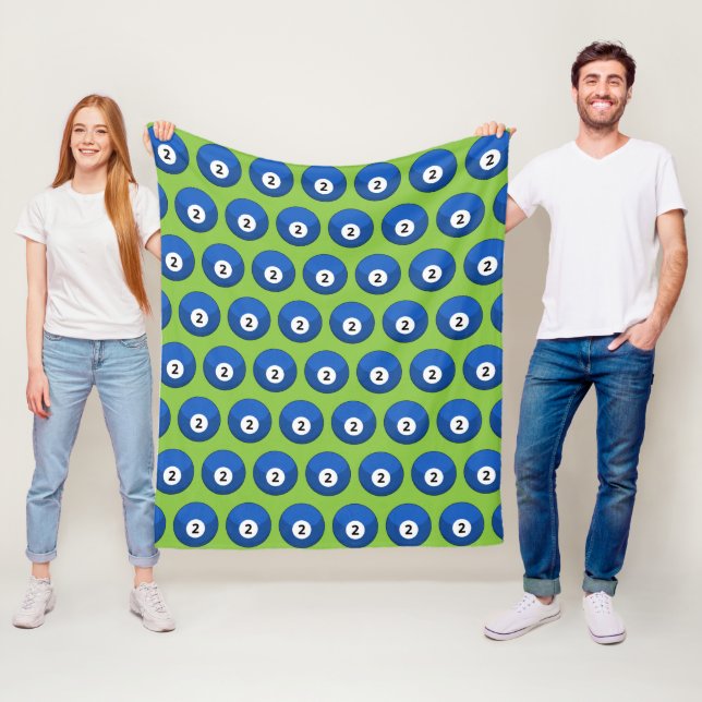 Blue Billiard Ball Number Two Pattern Fleece Blanket (In Situ)