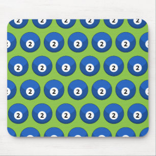 Blue Billiard Ball Number Two Pattern Mouse Mat