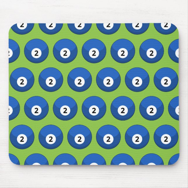 Blue Billiard Ball Number Two Pattern Mouse Mat (Front)