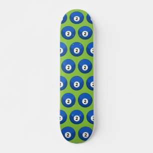 Blue Billiard Ball Number Two Pattern Skateboard