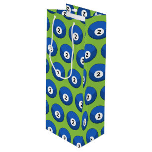 Blue Billiard Ball Number Two Pattern Wine Gift Bag