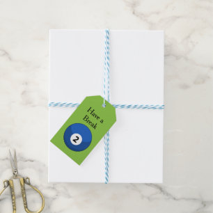 Blue Billiard Ball Number Two Personalise Gift Tags