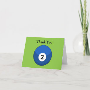 Blue Billiard Ball Number Two Personalise Thank You Card
