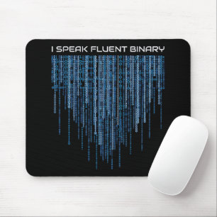 Blue Binary Code Mouse Mat