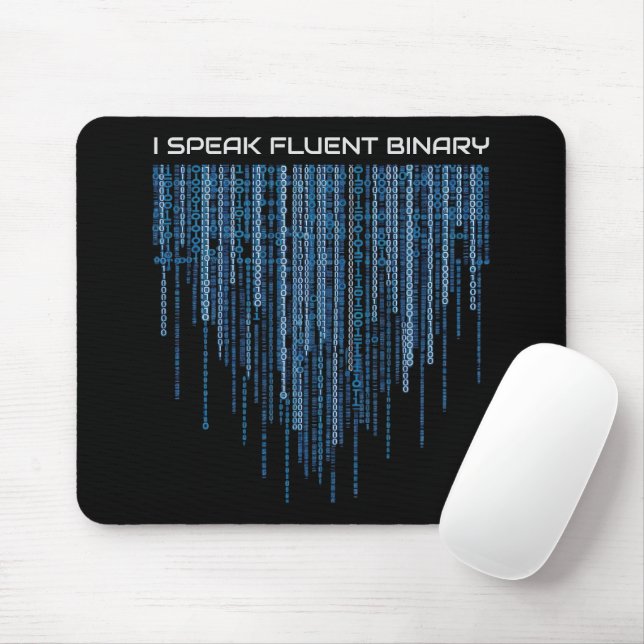 Blue Binary Code Mouse Mat (With Mouse)