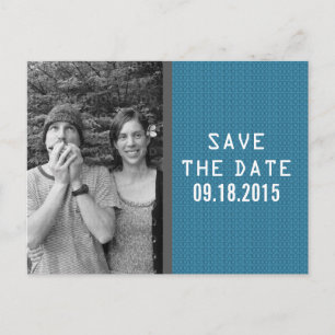 Blue Binary Code Photo Save the Date Postcard