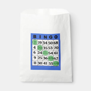 Blue BINGO Card Party Favour Bag