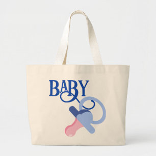 BLUE BINKY, BABY SHOWER LARGE TOTE BAG