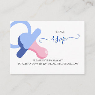 BLUE BINKY, BABY SHOWER RSVP Enclosure Card