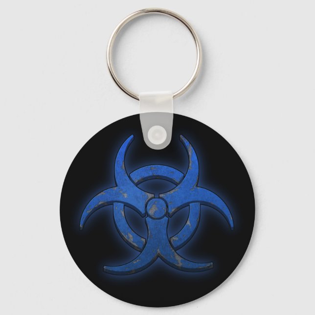 Blue Biohazard Key Ring (Front)