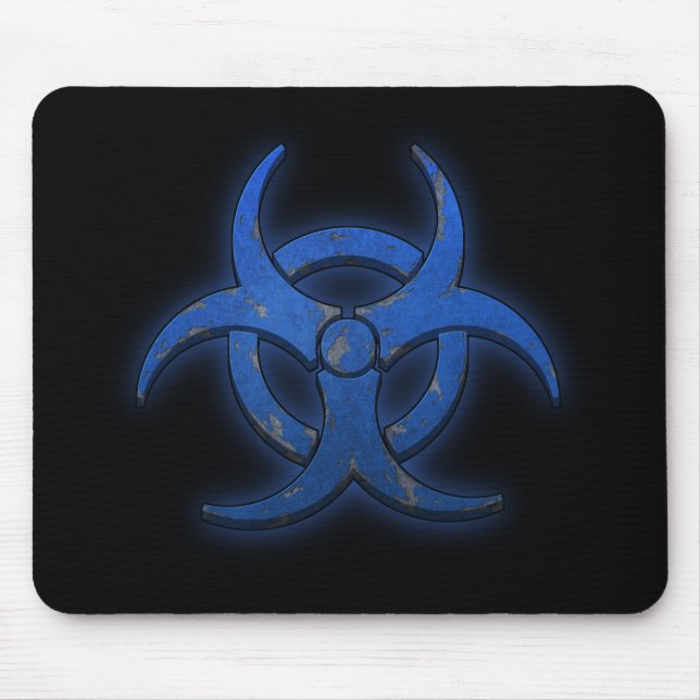 Blue Biohazard Mouse Mat (Front)