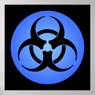 Blue Biohazard Poster