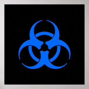Blue Biohazard Symbol Poster