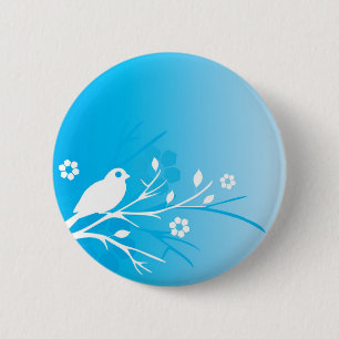 Blue Bird 6 Cm Round Badge