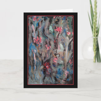 Blue Bird Abstract - Original Art Greeting Card