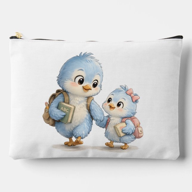 Blue Bird Accessory Zip Pouch (Front)