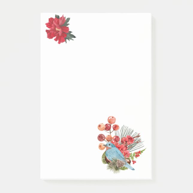 Blue Bird and Cherry Post-it Notes (Front)