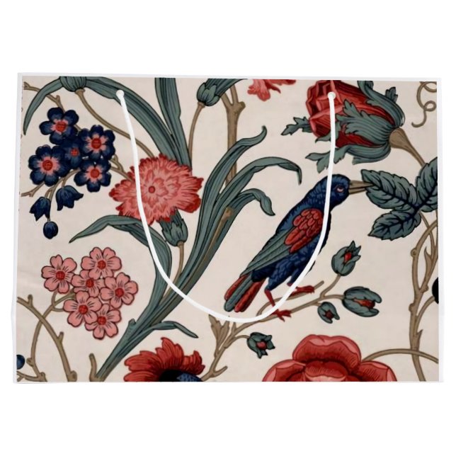 Blue bird and floral gift bag (Back)