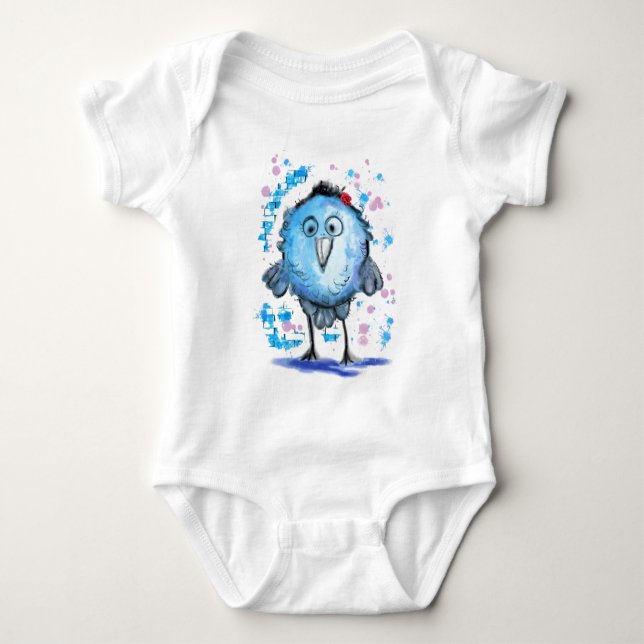 Blue Bird Baby Bodysuit Fun (Front)