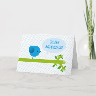 Blue bird baby shower invitation