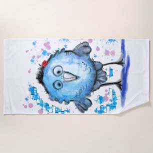 Blue Bird Beach Towel