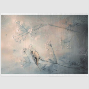 Blue Bird & Botanical Romantic Ethereal  Tissue Paper