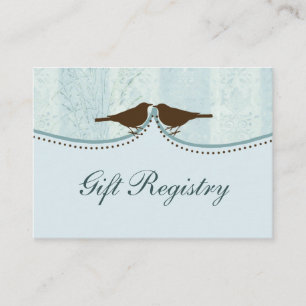 blue bird cage, love birds Gift registry  Cards