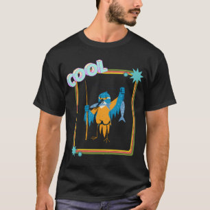 Blue bird catches fish. T-Shirt