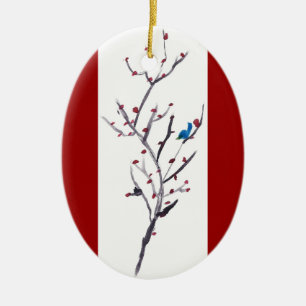 Blue Bird Ceramic Tree Decoration