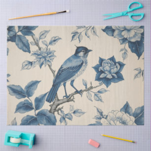 Blue Bird Chinoiserie Decoupage Tissue Paper