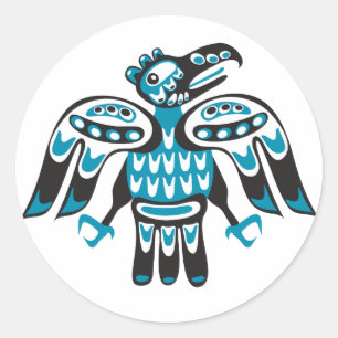 blue bird classic round sticker