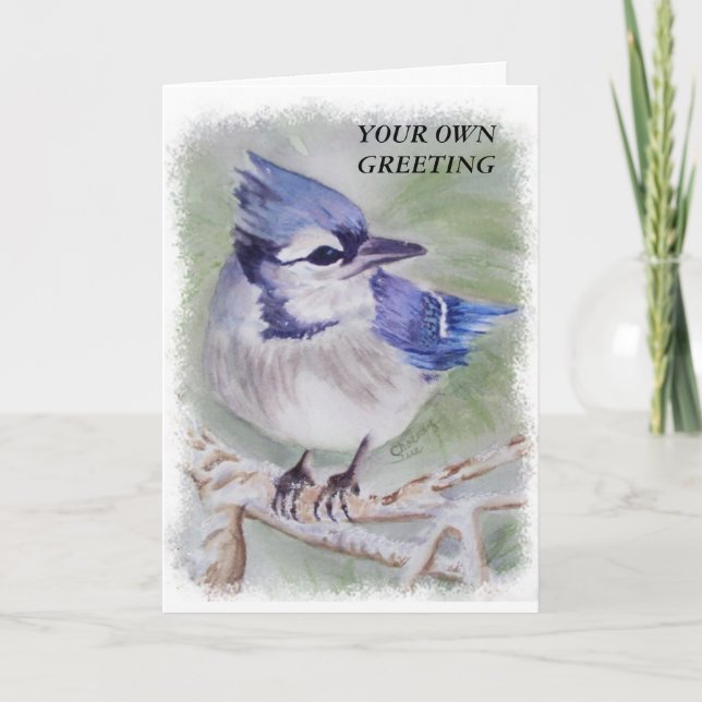 BLUE BIRD CUSTOMIZABLE GREETING CARD (Front)