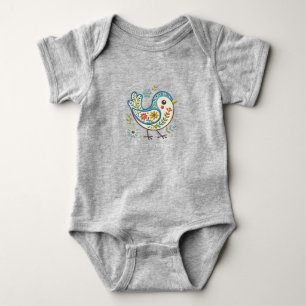 Blue Bird Floral Baby Bodysuit