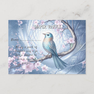 Blue Bird Floral Baby Shower Enclosure Card