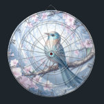Blue Bird Floral Dartboard<br><div class="desc">Beautiful Blue Bird Floral Dartboard</div>
