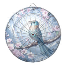 Blue Bird Floral Dartboard