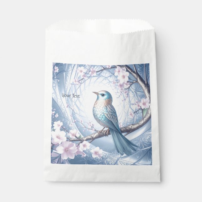 Blue Bird Floral Favor Bags (Front)