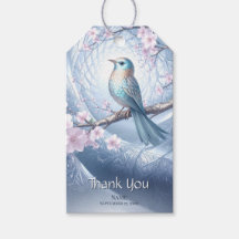 Blue Bird Floral Gift Tag