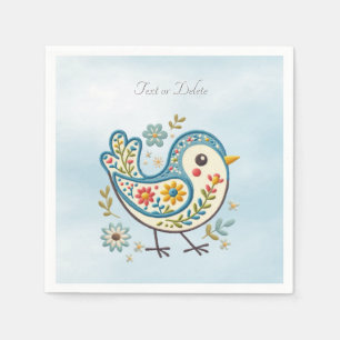 Blue Bird Floral Napkins