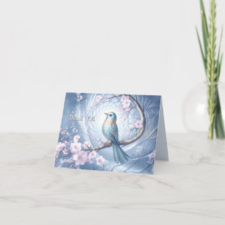 Blue Bird Floral Thank You Card