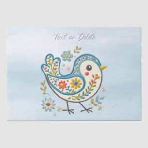 Blue Bird Floral Tissue Paper