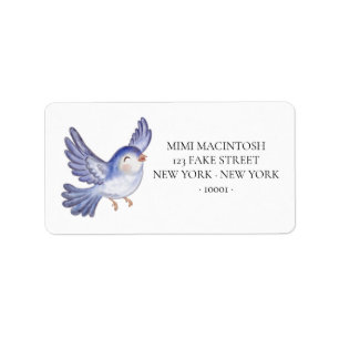 Blue Bird Flying Address Labels